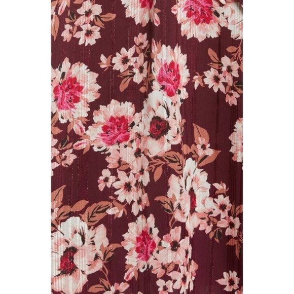 ANNE KLEIN Floral Metallic Stripe Fit & Flare Dress - Small NWT - Picture 5 of 6